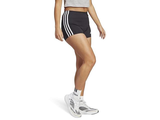 adidas Essentials 3-Stripes Single Jersey Booty Shorts White) Women's Shorts Product Image