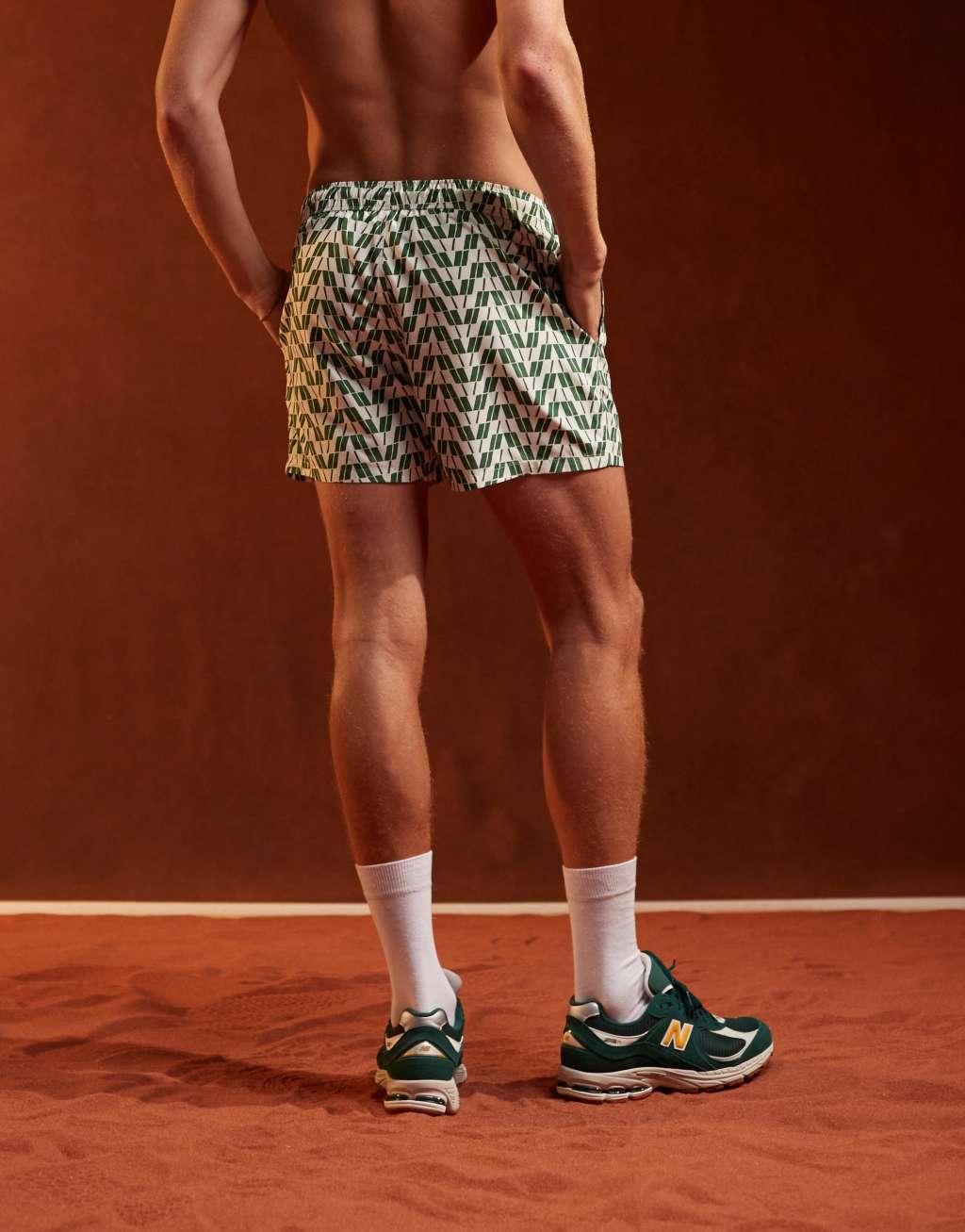 ASOS DESIGN swim shorts in short length in geo print  Product Image