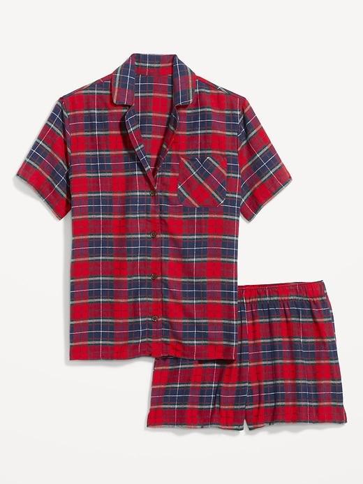 Printed Flannel Pajama Set Product Image