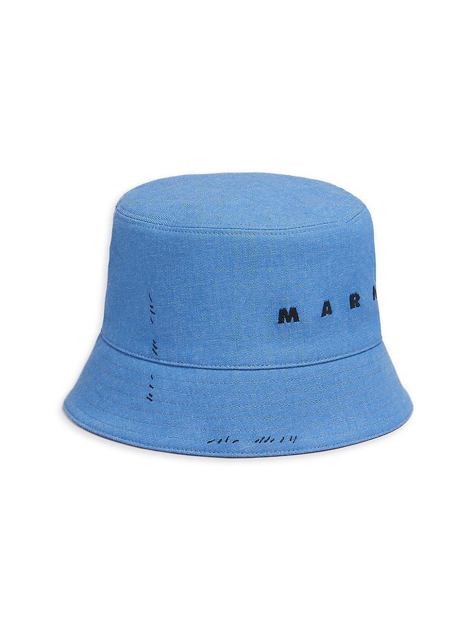 Mens Embroidered Denim Bucket Hat Product Image