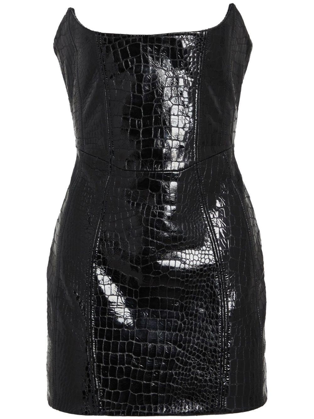 Roselyn Leather Dress In Black Product Image