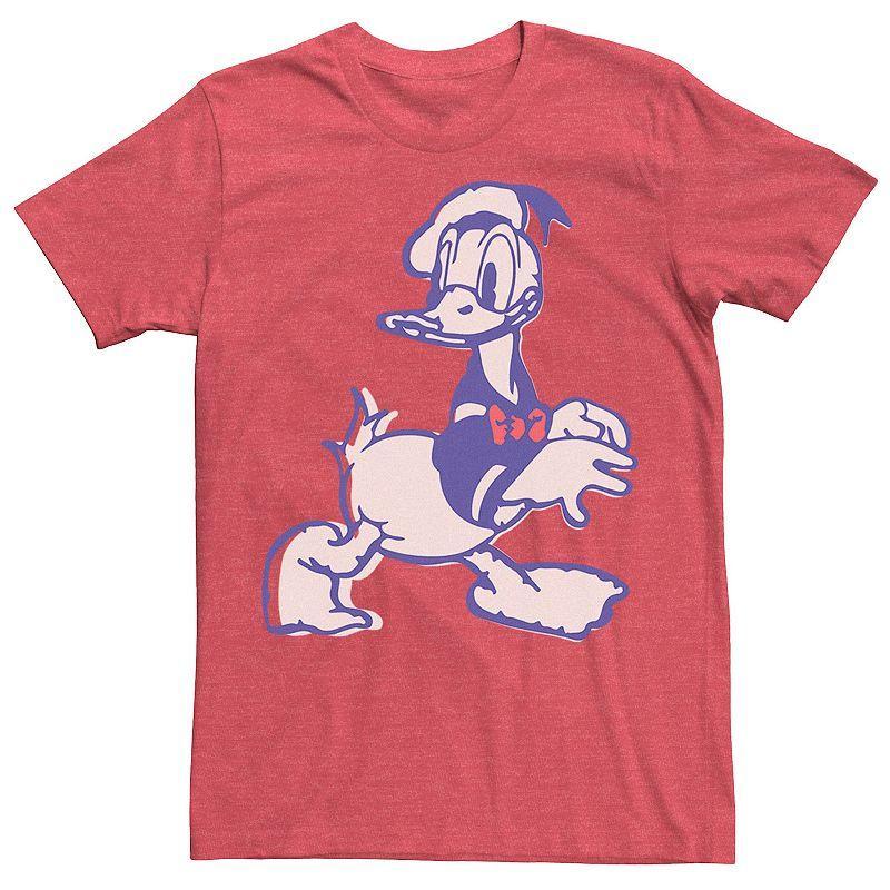 Disneys Donald Duck Mens Vintage Portrait Sketch Tee Red Grey Product Image