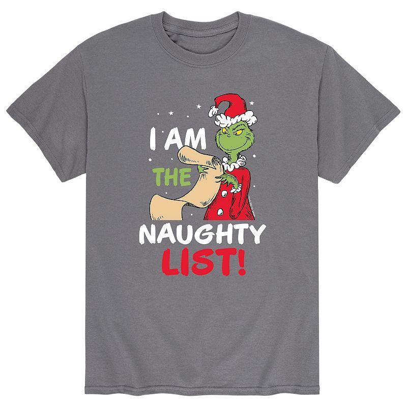 Airwaves Mens Dr. Seuss The Grinch Naughty List Graphic T-shirt Product Image