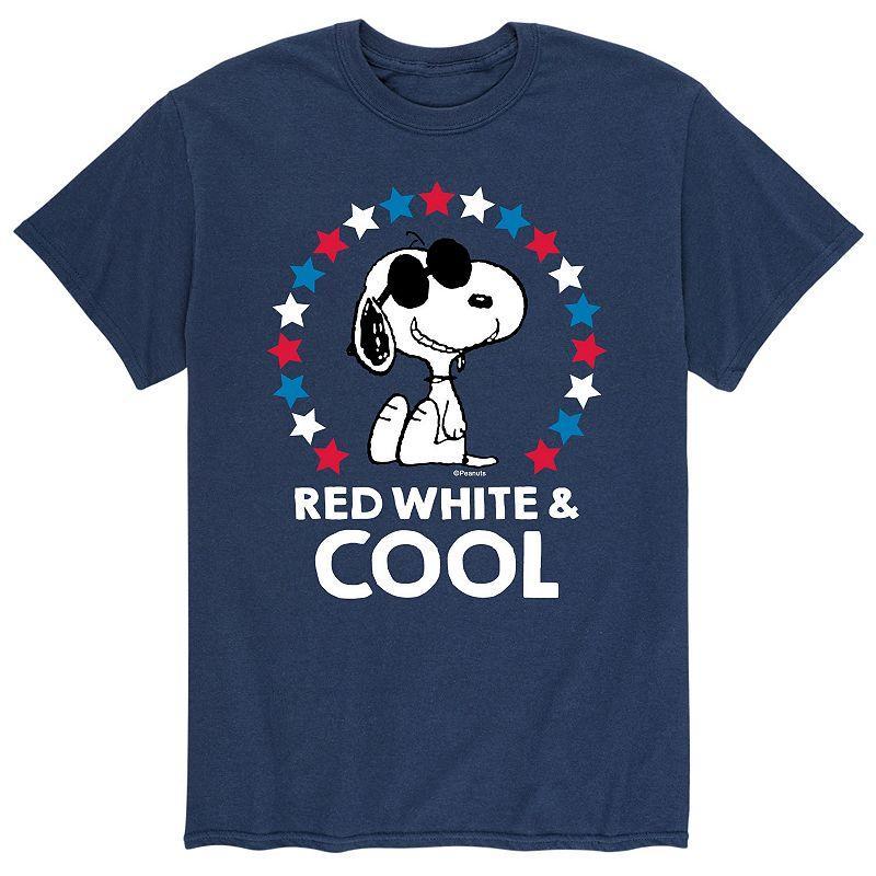 Mens Peanuts Red White And Cool Tee Blue Product Image