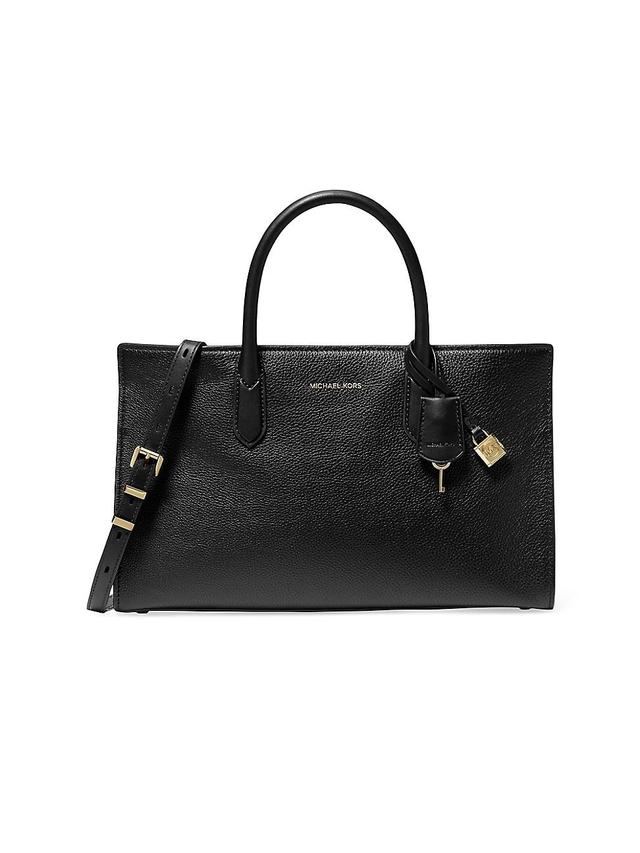 Womens East-West Medium Leather Satchel Product Image