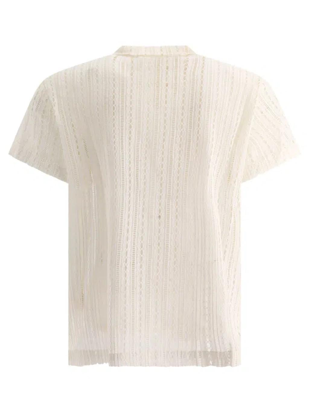 BODE Meandering Lace Shirts In White Product Image