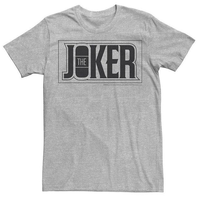 Mens DC Comics The Joker Bold Text Poster Tee Athletic Grey Product Image