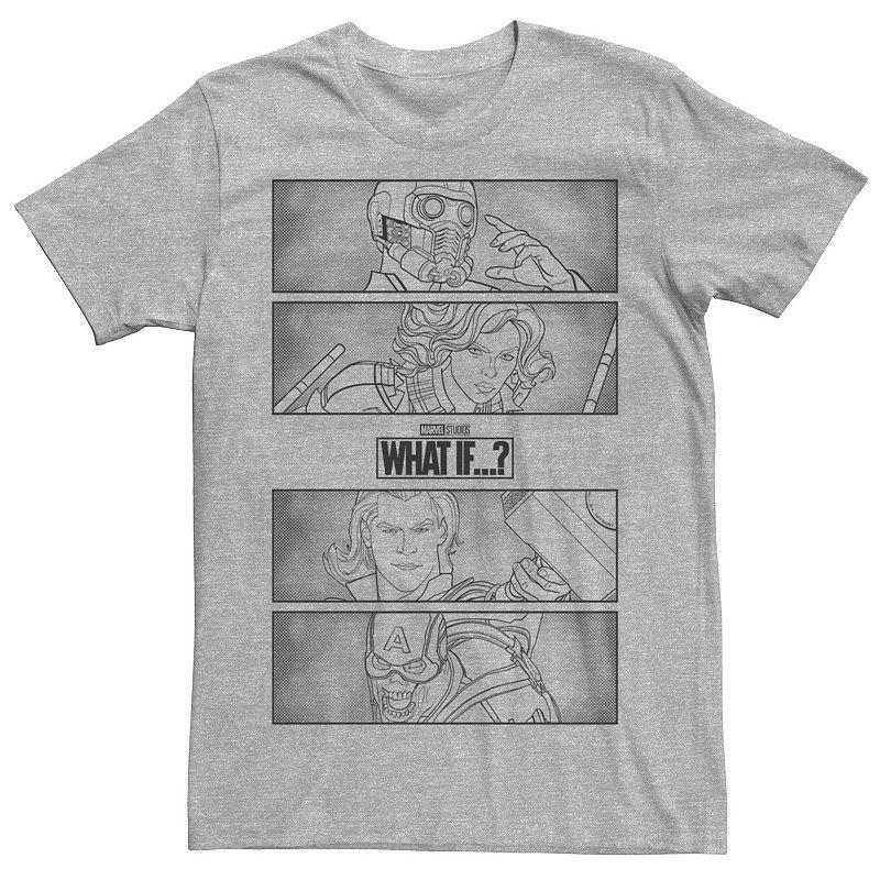 Mens Marvel What If Line Group Panels Tee Athletic Grey Product Image