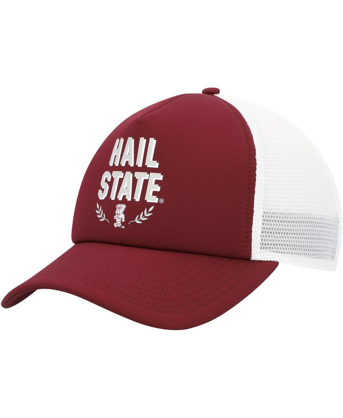 Mens adidas Maroon Mississippi State Bulldogs Phrase Foam Front Trucker Adjustable Hat Product Image