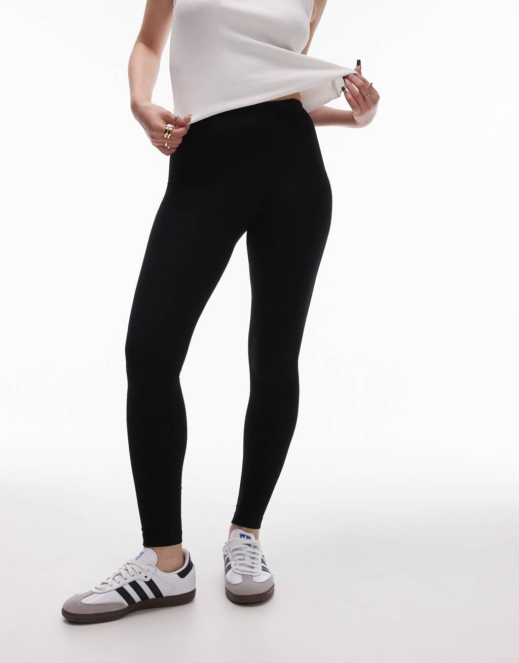 Topshop Petite basic ankle length legging in black Product Image