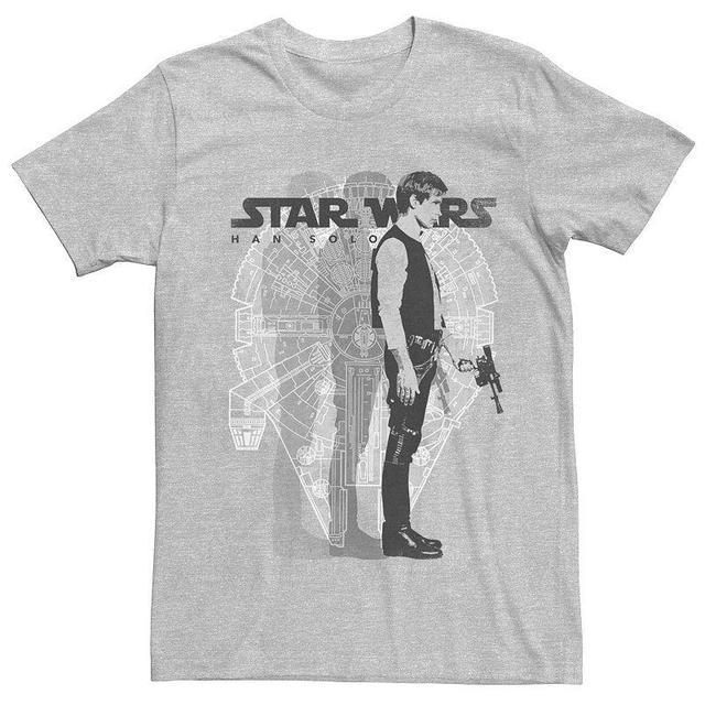 Mens Star Wars Han Solo Tee Athletic Grey Product Image