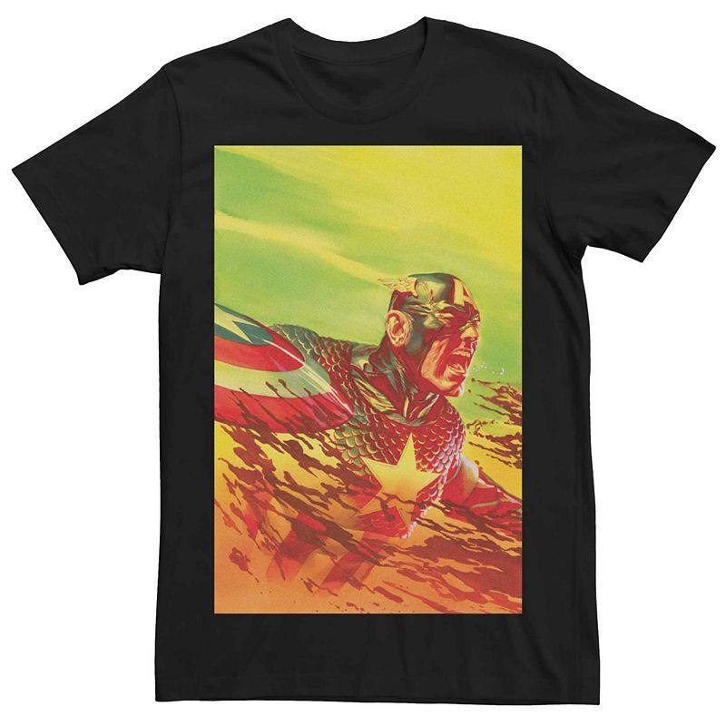 Mens Captain America Comic Cover Tee Product Image