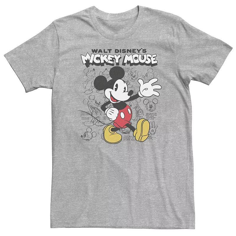 Big & Tall Disney Mickey Mouse Classic Sketch Poster Tee, Mens Product Image