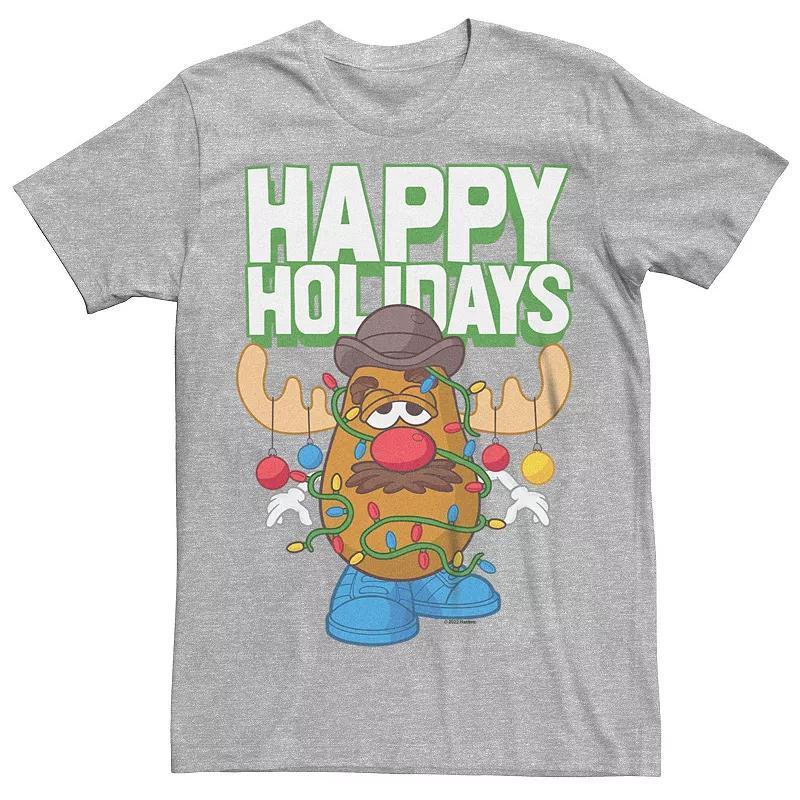 Mens Mr. Potato Head Happy Holidays Graphic Tee Athletic Grey Product Image