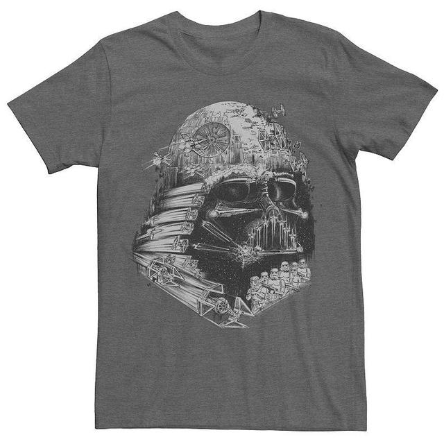 Mens Star Wars Darth Vader Helmet Collage Short Sleeve Tee Grey Heather Product Image