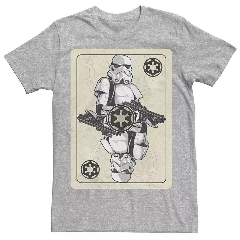 Mens Star Wars Stormtrooper Playing Card Tee Athletic Grey Product Image