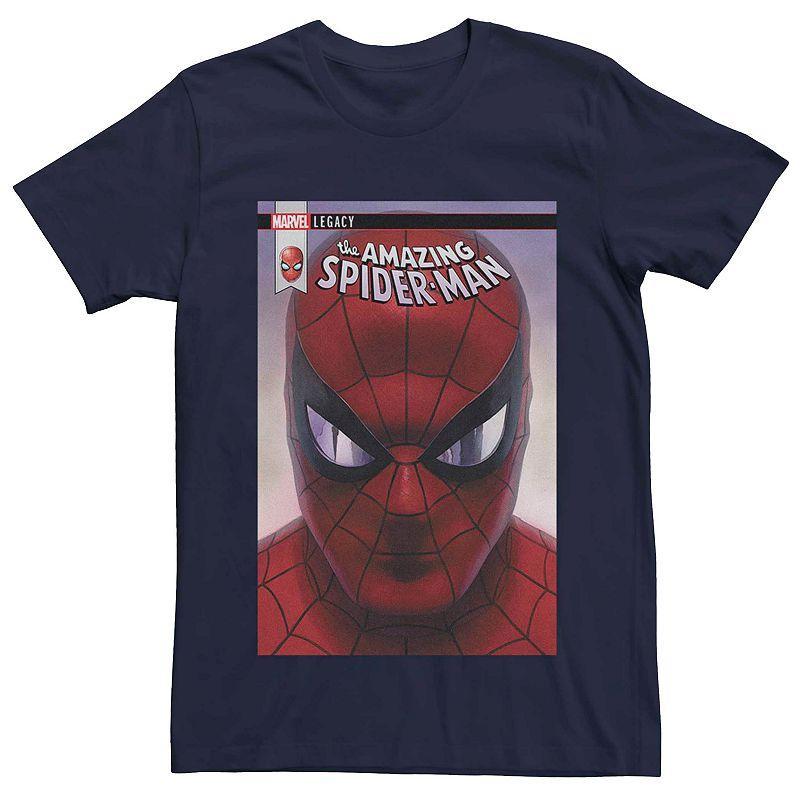 Mens Marvel The Amazing Spider-Man Simple Comic Cover Tee Blue Product Image