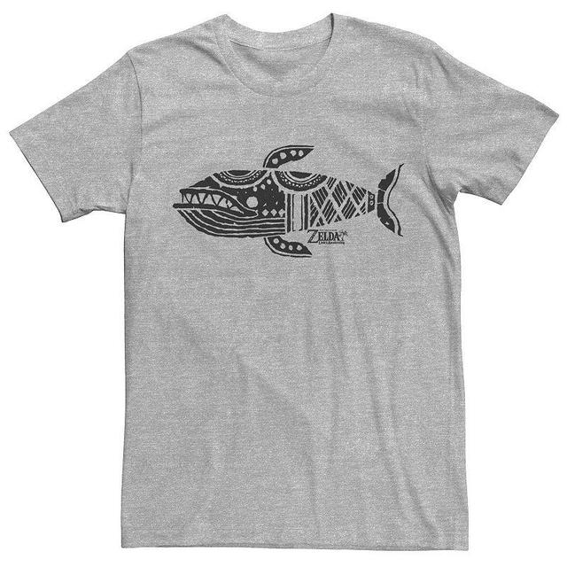 Mens Nintendo Links Awakening Whale Hieroglyph Short Sleeve Tee Athletic Grey Product Image