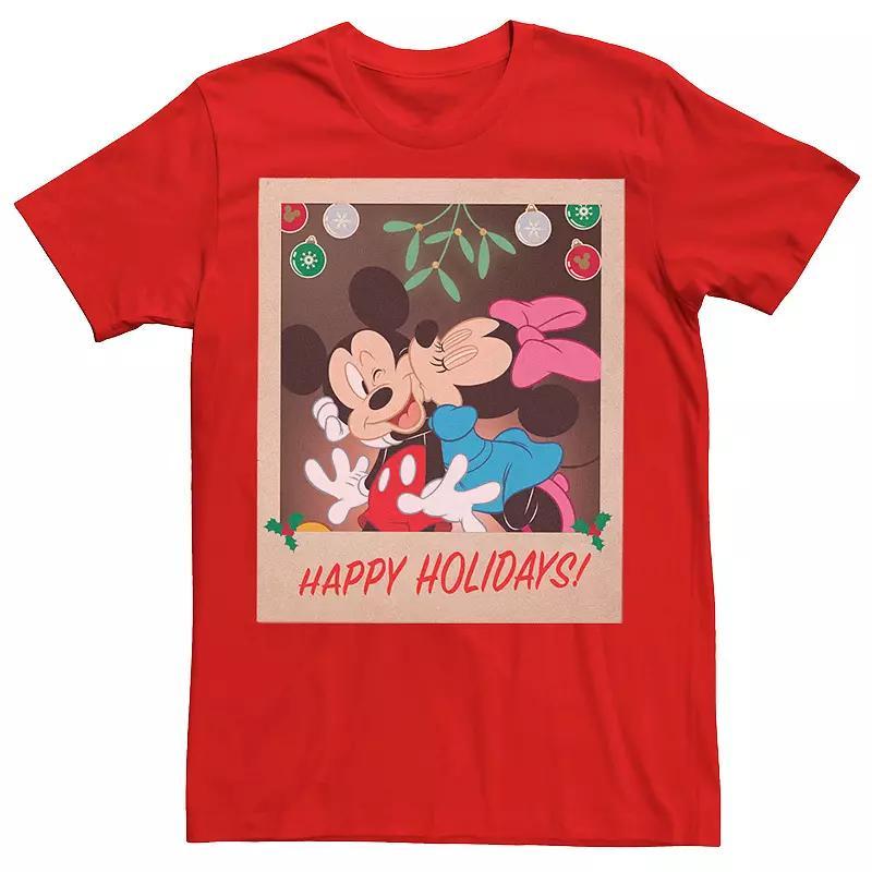 Disneys Mickey And Minnie Happy Holidays Christmas Portrait Mens Tee Product Image