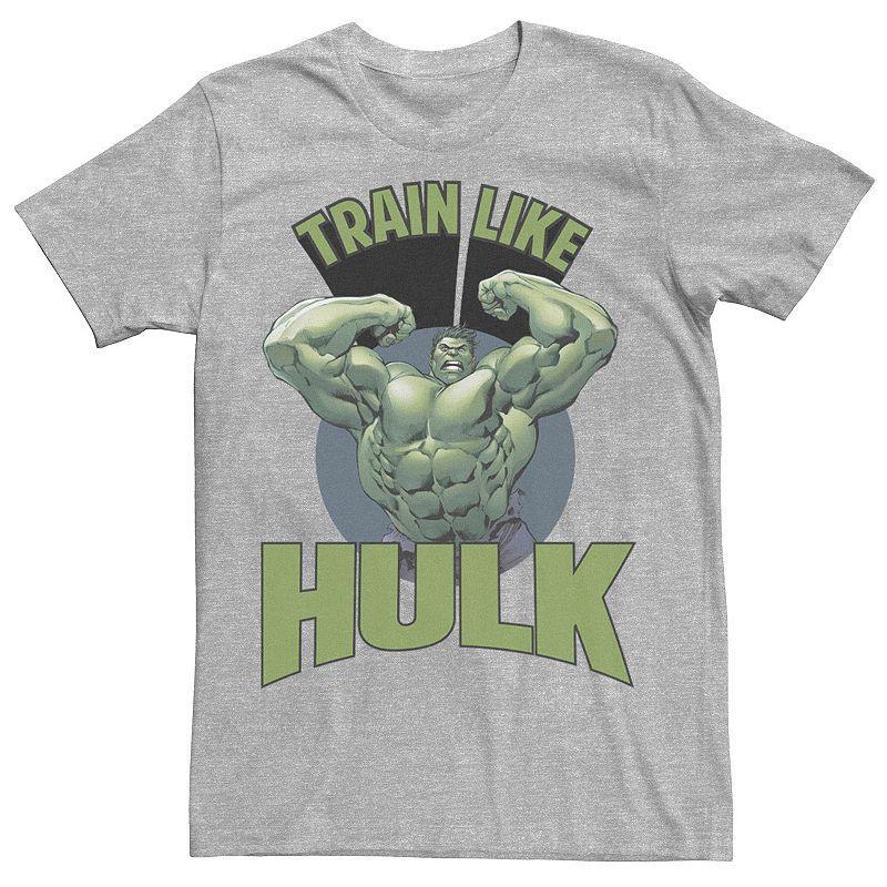 Mens Marvel Train Like Hulk Retro Circle Portrait Graphic Tee Med Grey Product Image