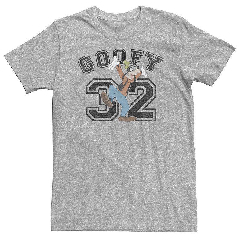 Big & Tall Disney Goofy Varsity Text #32 Portrait Tee, Mens Athletic Grey Product Image