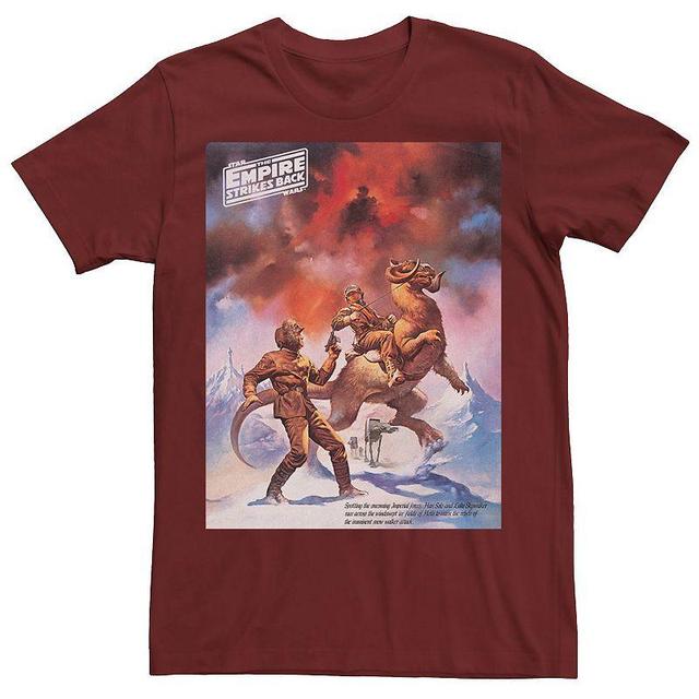 Mens Star Wars Empire Strikes Back Hoth Vintage Poster Tee Red Product Image