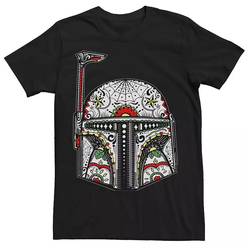 Mens Star Wars Bobe Fett Henna Style Sugar Skull Makeover Tee Product Image