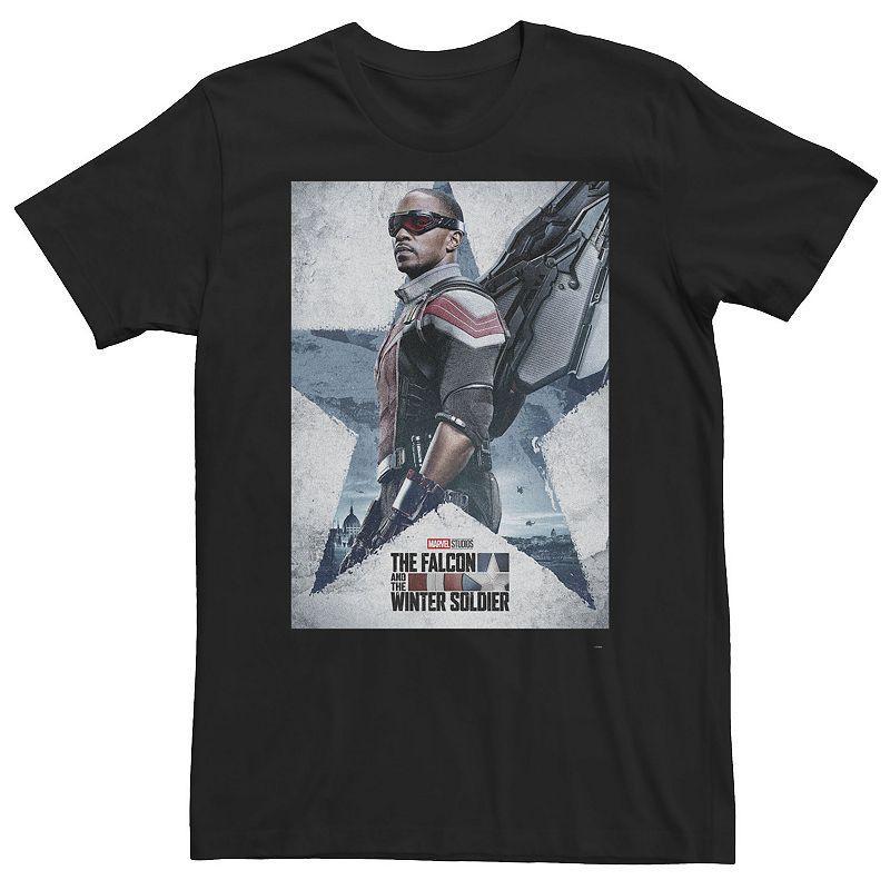 Big & Tall Marvel Falcon & The Winter Soldier Falcon Character Poster Tee, Mens Product Image