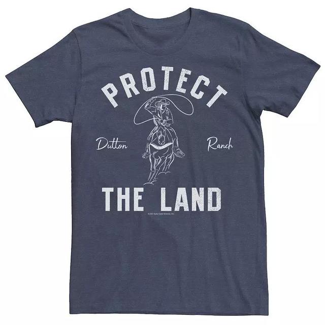 Mens Yellowstone Protect the Land Tee Navy Grey Product Image