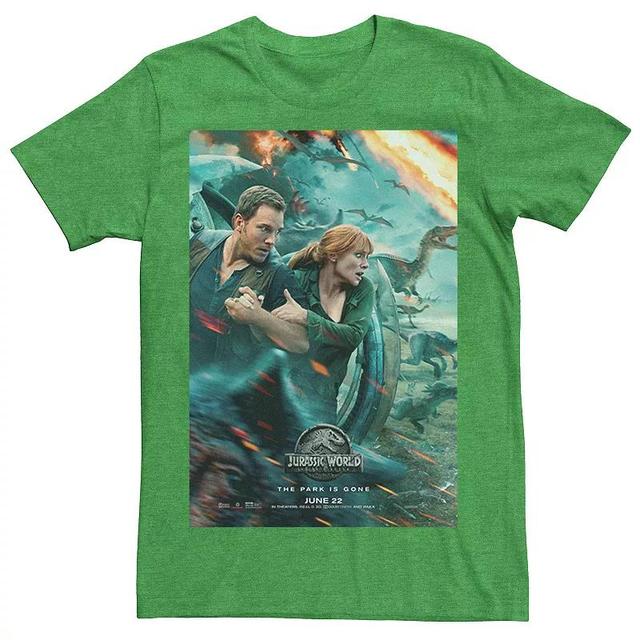 Mens Jurassic World Two Owen Claire Movie Poster Tee Grey Heather Product Image