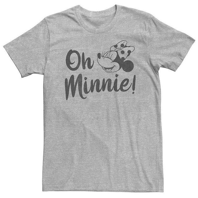 Big & Tall Disney Mickey Mouse And Friends Oh Minnie Simple Text Tee, Mens Athletic Grey Product Image