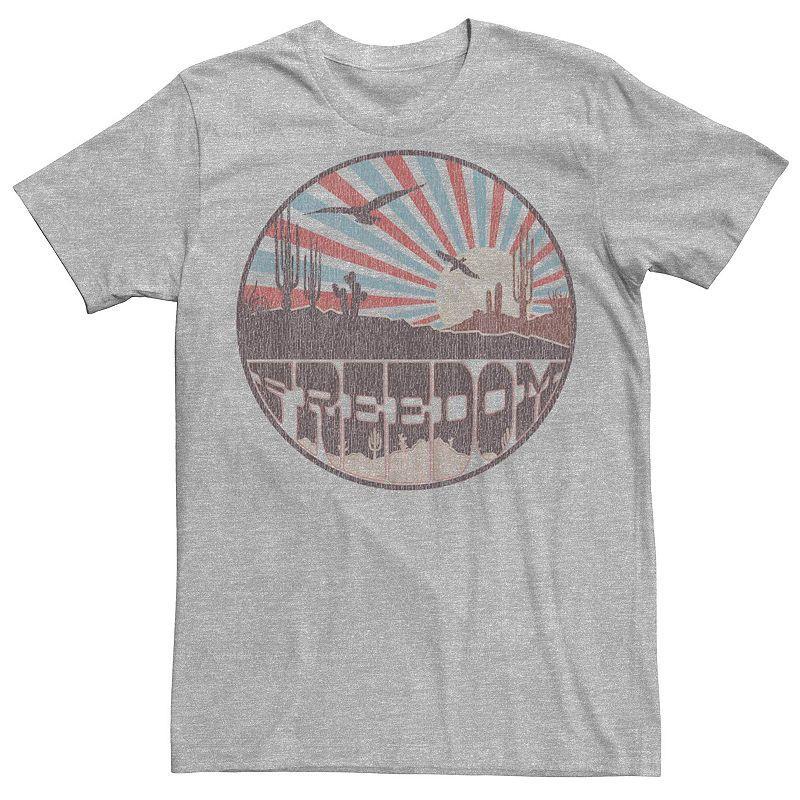 Mens Freedom Vintage Desert Graphic Tee Athletic Grey Product Image