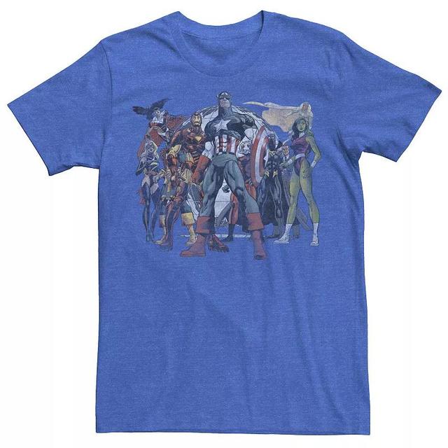 Mens Avengers The Most Awesome Group Graphic Tee Royal Grey Product Image