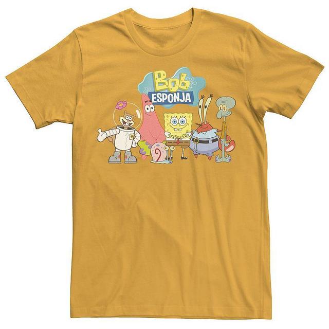 Mens Nickelodeon SpongeBob SquarePants Bob Esponja Happy Group Shot Graphic Tee Product Image