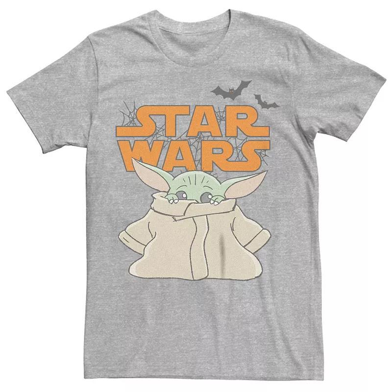 Mens Star Wars The Mandalorian Halloween Grogu Scared Logo Graphic Tee Athletic Grey Product Image