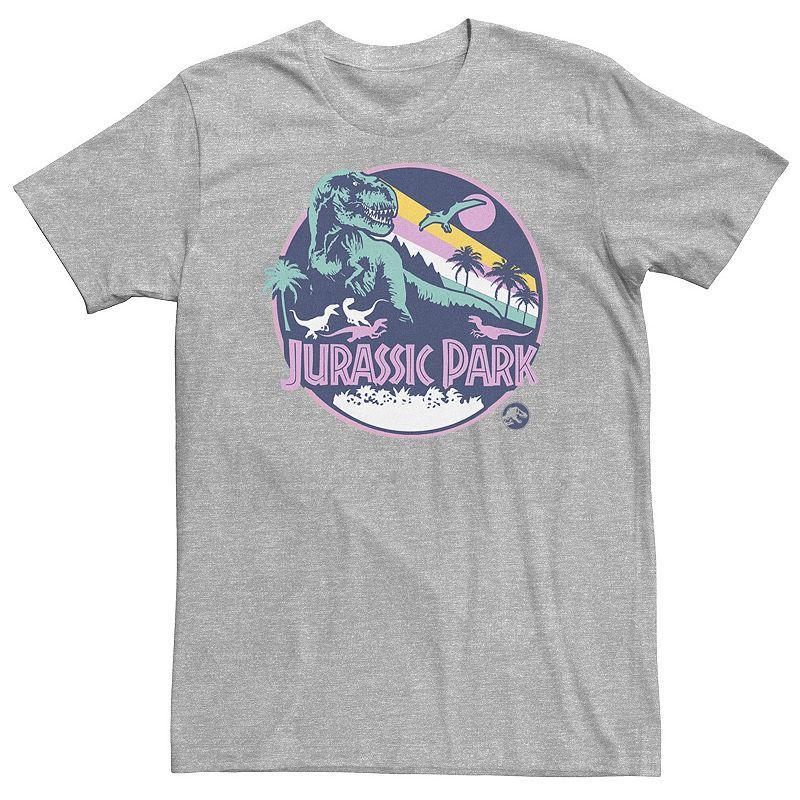 Big & Tall Jurassic Park Retro Rex Scene Tee, Mens Athletic Grey Product Image