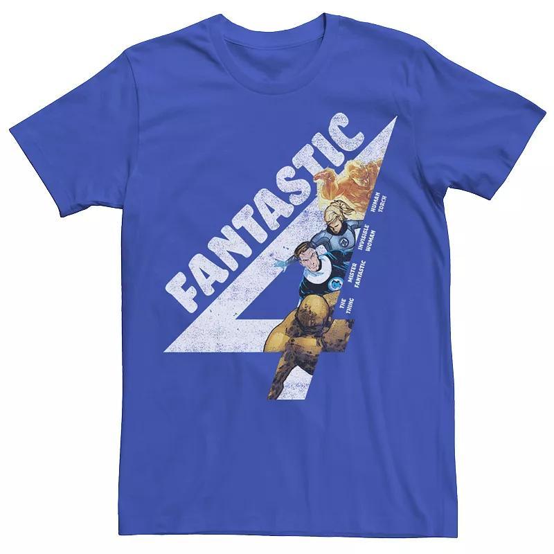 Mens Marvel Fantastic Four Group Shot Logo Fill Tee Med Blue Product Image