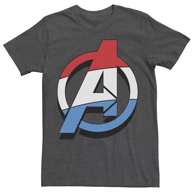 Mens Marvel Avengers Patriotic Chest Logo Tee Grey Product Image