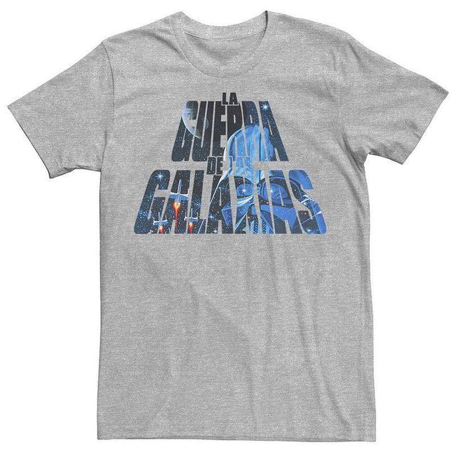 Mens Star Wars La Guerra De Las Galaxias Letter Fill Tee Athletic Grey Product Image