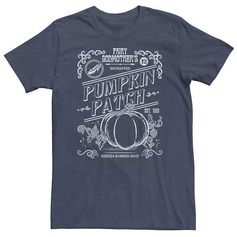 Big & Tall Disney Cinderella Halloween Pumpkin Patch Tee, Mens Navy Grey Product Image