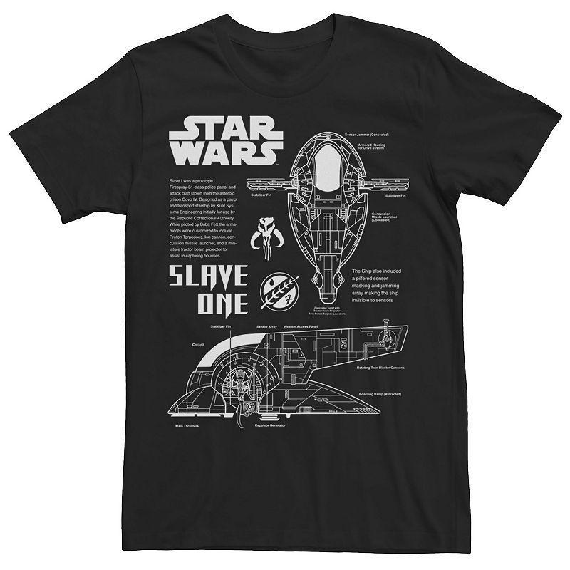 Mens Star Wars Slave One Ship Schematics Tee Product Image