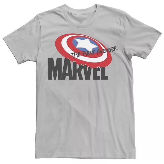 Mens Marvel Captain America The First Avenger Shield Logo Graphic Tee Silver Product Image