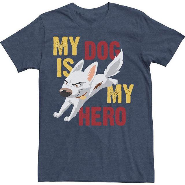 Disneys Bolt My Dog Is My Hero Mens Tee Navy Grey Product Image