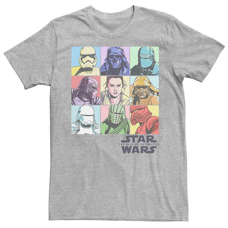 Mens Star Wars The Rise of Skywalker Pastel Character Box Graphic Tee Athletic Grey Product Image