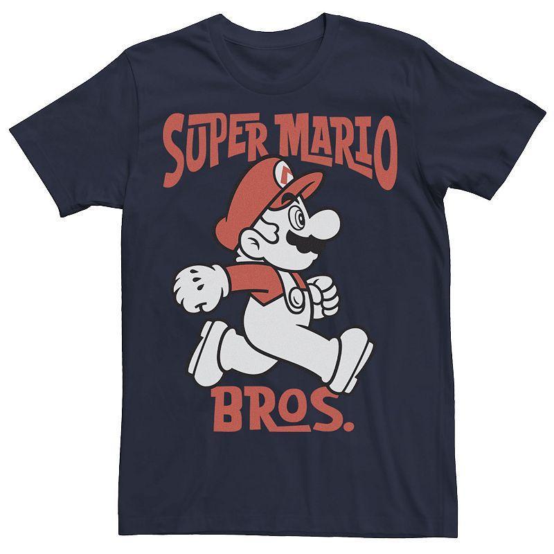 Mens Nintendo Super Mario Bros. Retro Portrait Tee Blue Product Image