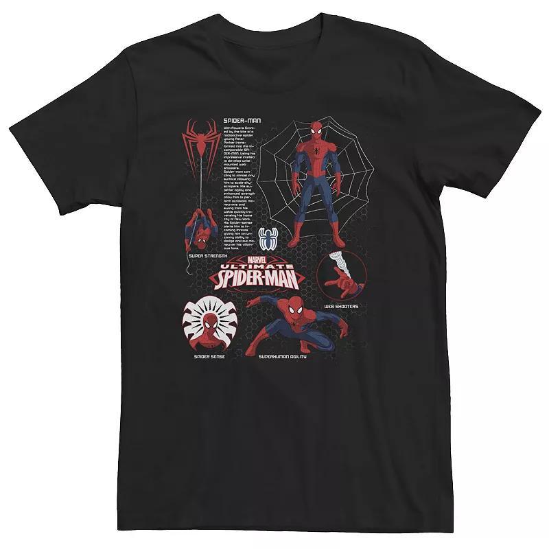 Big & Tall Marvel Spider-Man Spidey Schematic Diagram Tee, Mens Product Image