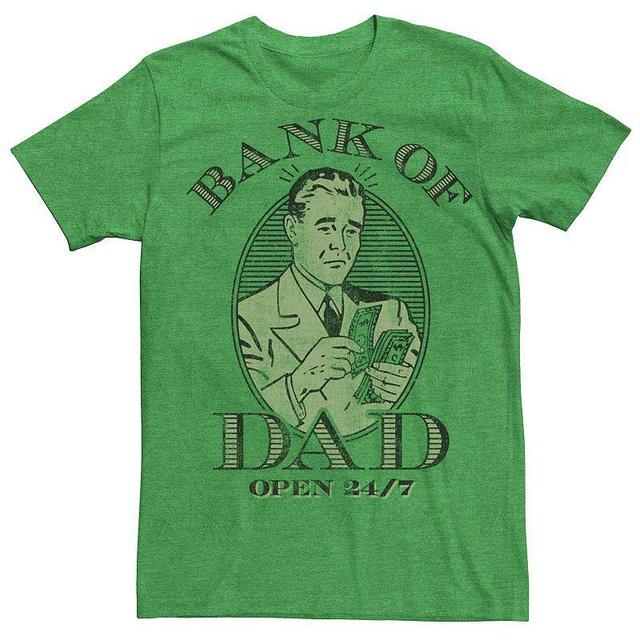 Mens Bank Of Dad Vintage Style Graphic Tee Kelly Grey Product Image