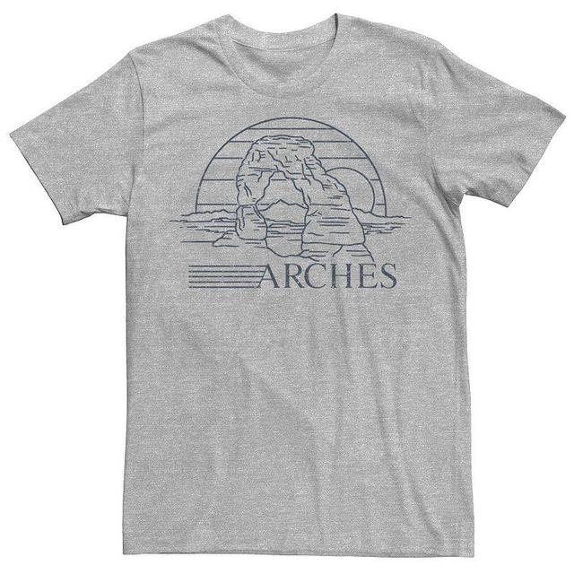 Mens Arches Rock Desert Sunset Graphic Tee Med Grey Product Image