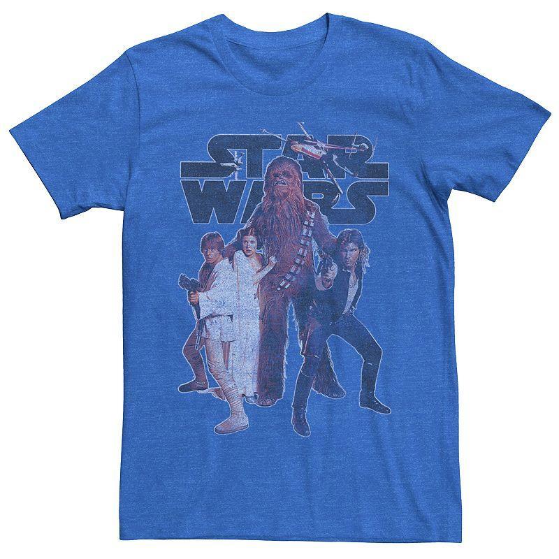 Mens Star Wars Rebel Vintage Group Tee Royal Grey Product Image