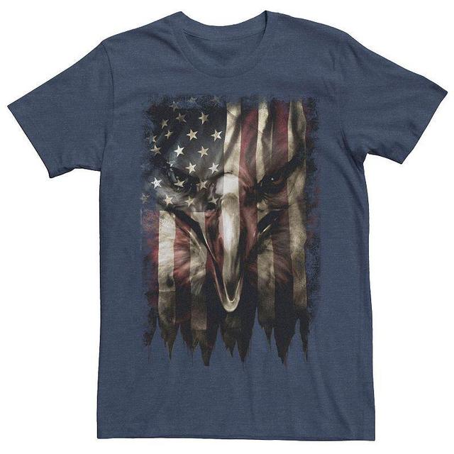 Mens Bald Eagle Face In Flag Graphic Tee Product Image